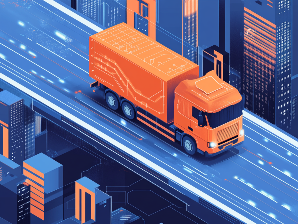 Imagen muestra un camión en una carretera